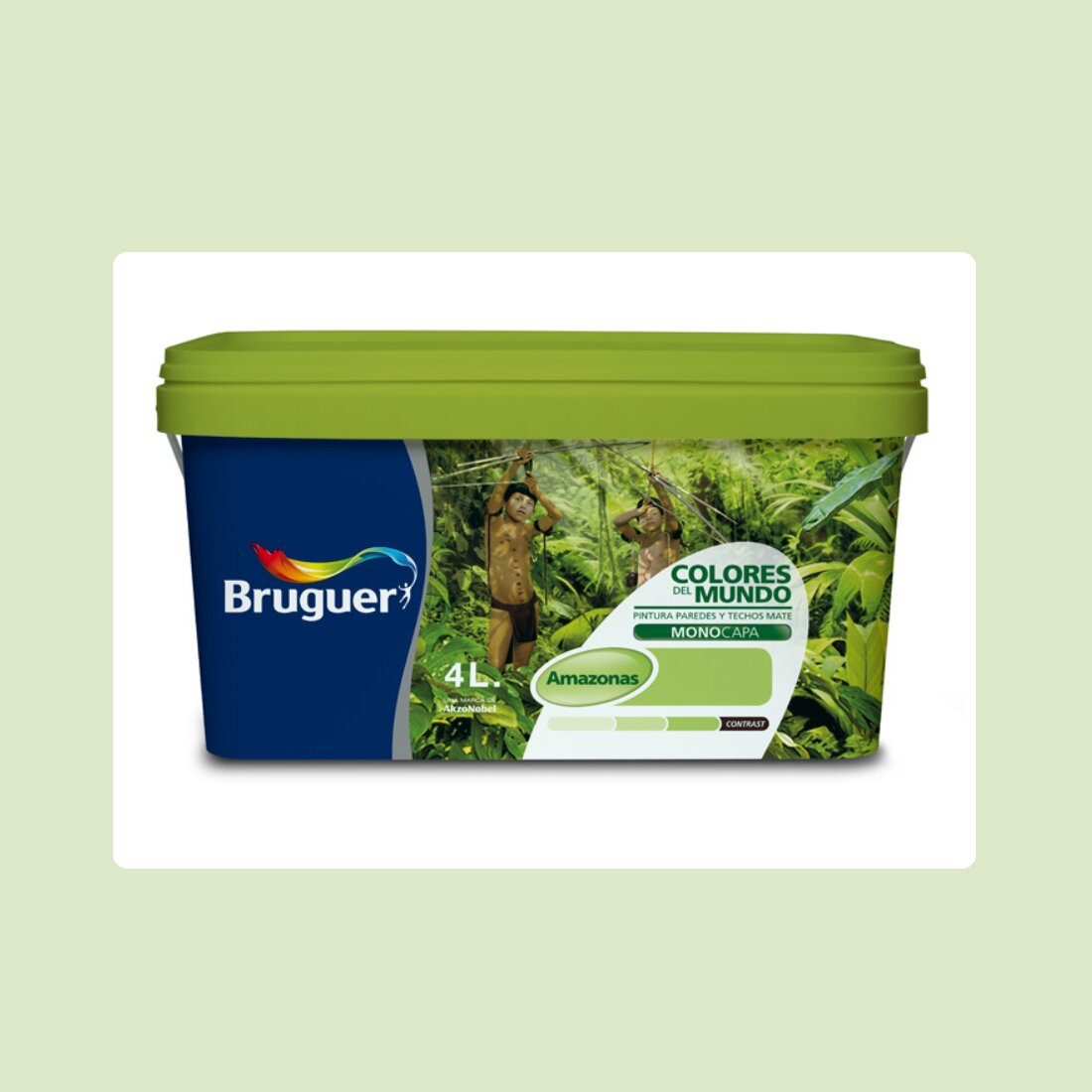 Bruguer - Pintura Plástica Mate Colores Del Mundo 4 l - Serie Amazonas.