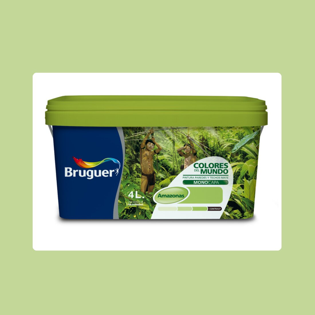 Bruguer - Pintura Plástica Mate Colores Del Mundo 4 l - Serie Amazonas.