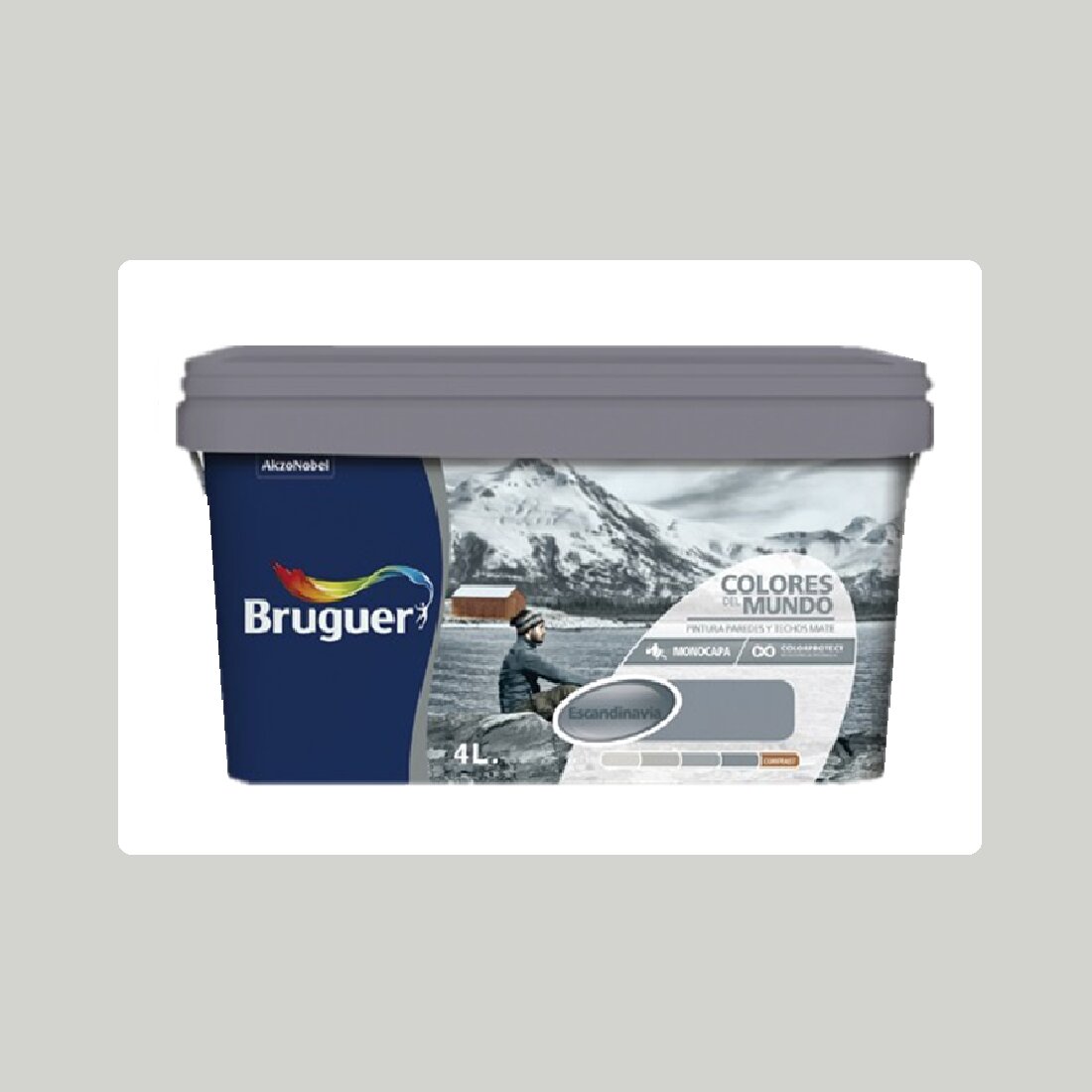 Pintura Plástica Mate Colores Del Mundo 4 l - Matiz Escandinavia Matiz Gris-1