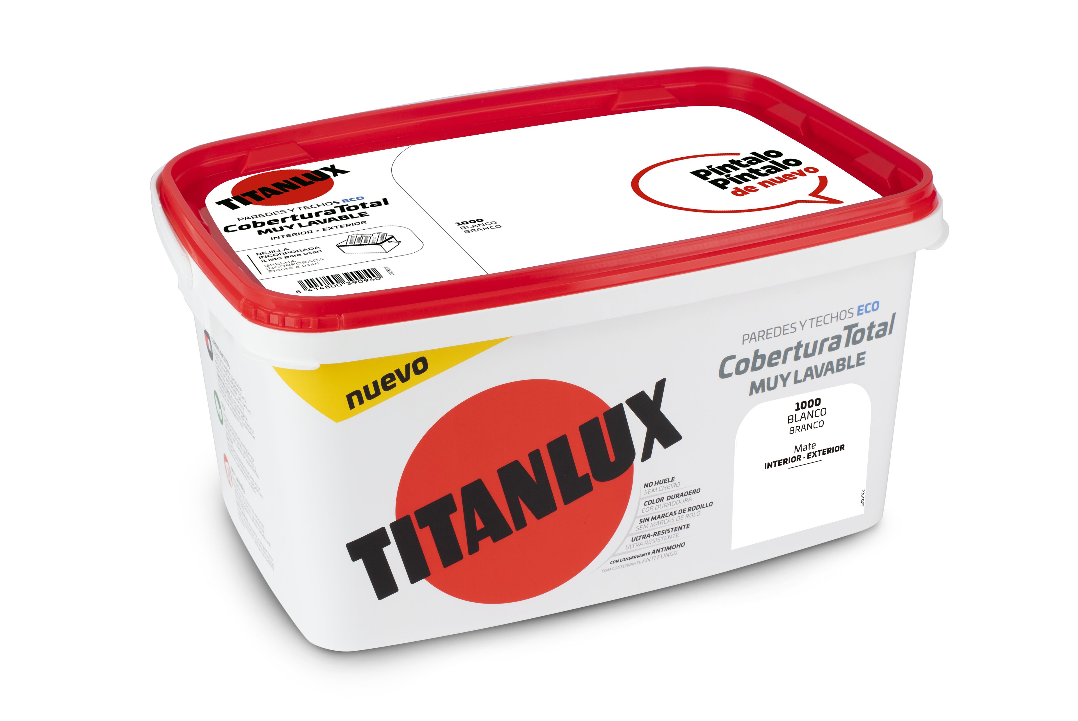 Pintura Plástica Mate Cobertura Total 4 l Blanco-2