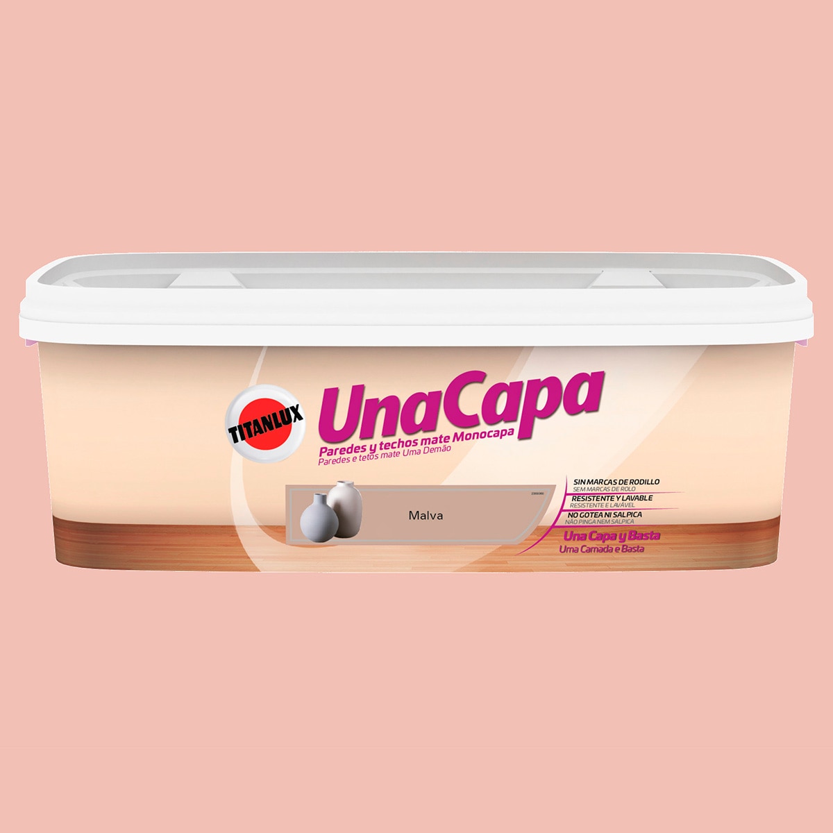 Pintura Plástica Mate Una Capa 2,5 l Malva-2