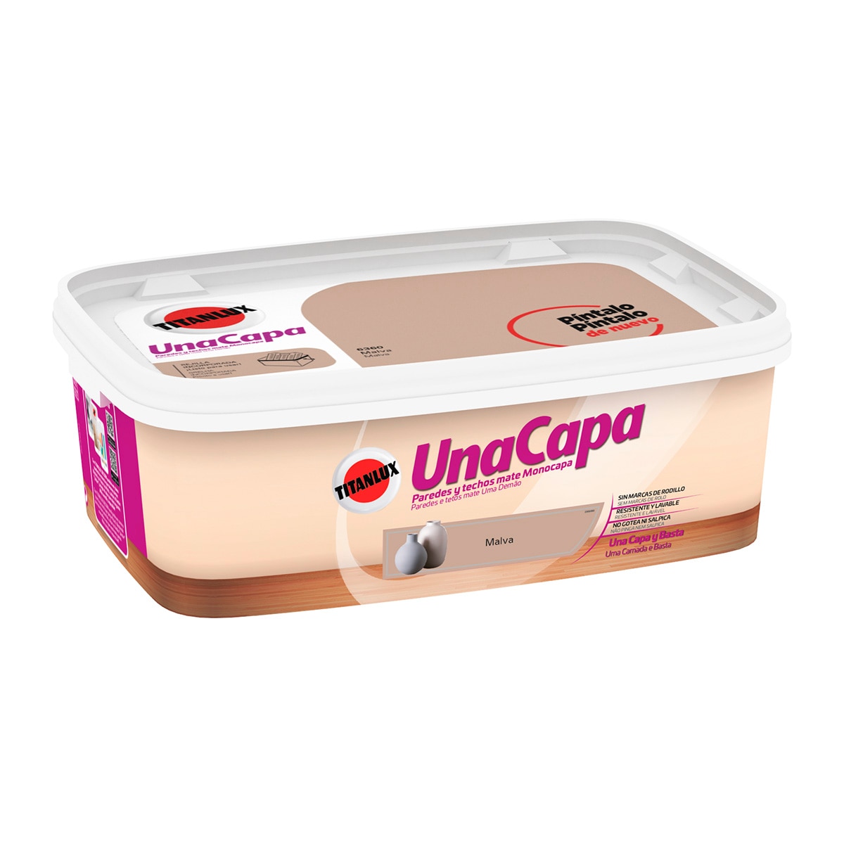 Pintura Plástica Mate Una Capa 2,5 l Malva-3