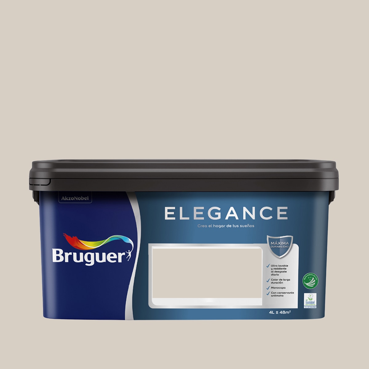 Pintura plástica Bruguer Elegance 4 litros - Blanco Roto Ral 9010 Blanco roto-2
