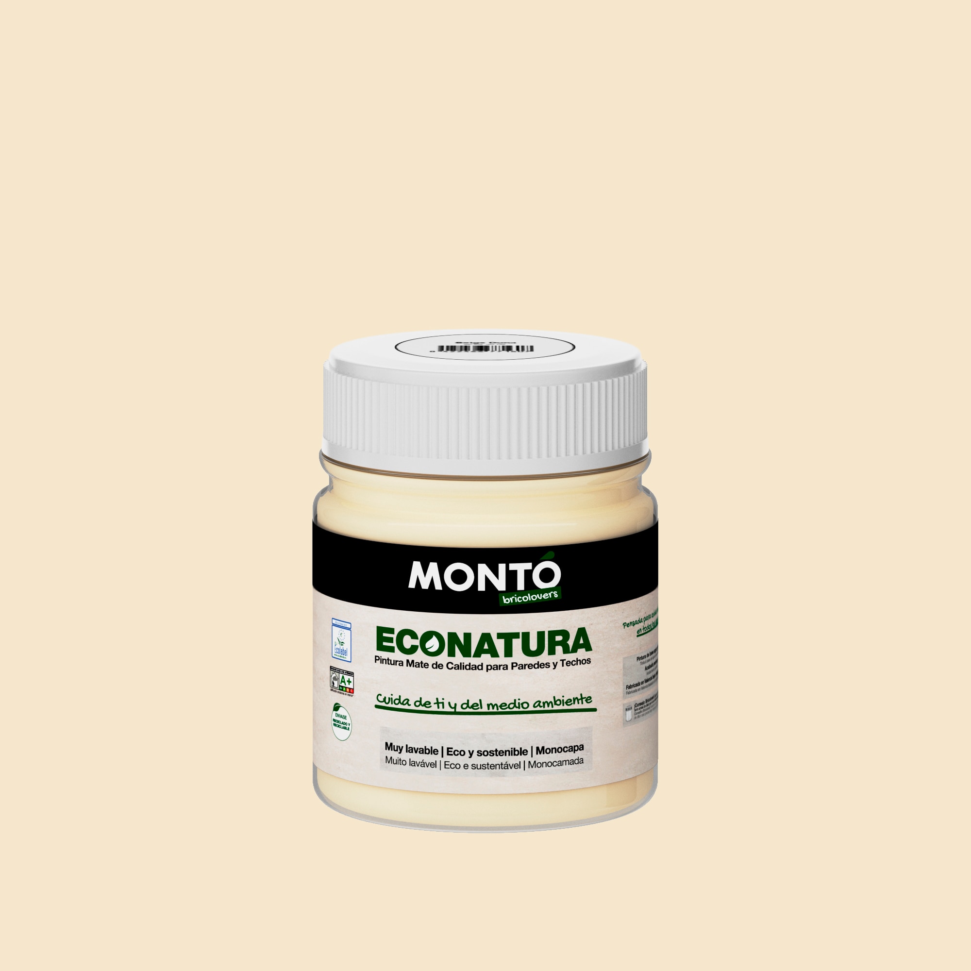 Imagen 0 de Test pintura plástica Montó Econatura 60 ml Beige Duna