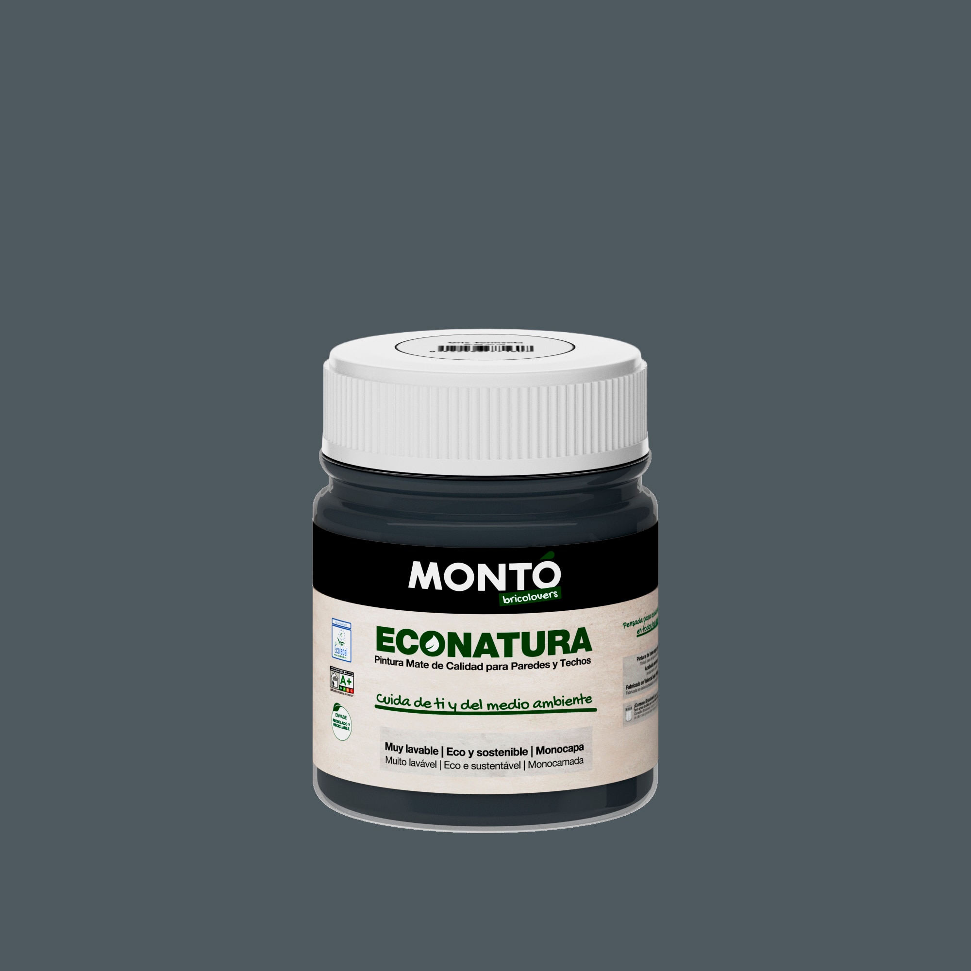 Test pintura plástica Montó Econatura 60 ml Gris tormenta 1