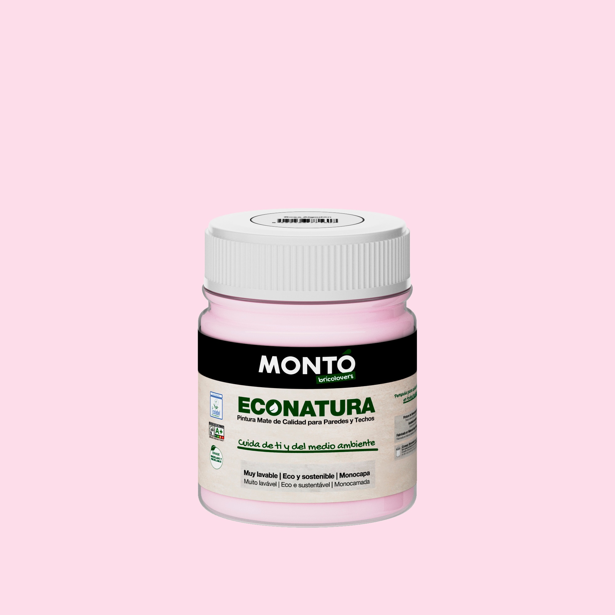 Imagen 0 de Test pintura plástica Montó Econatura 60 ml Rosa algodón