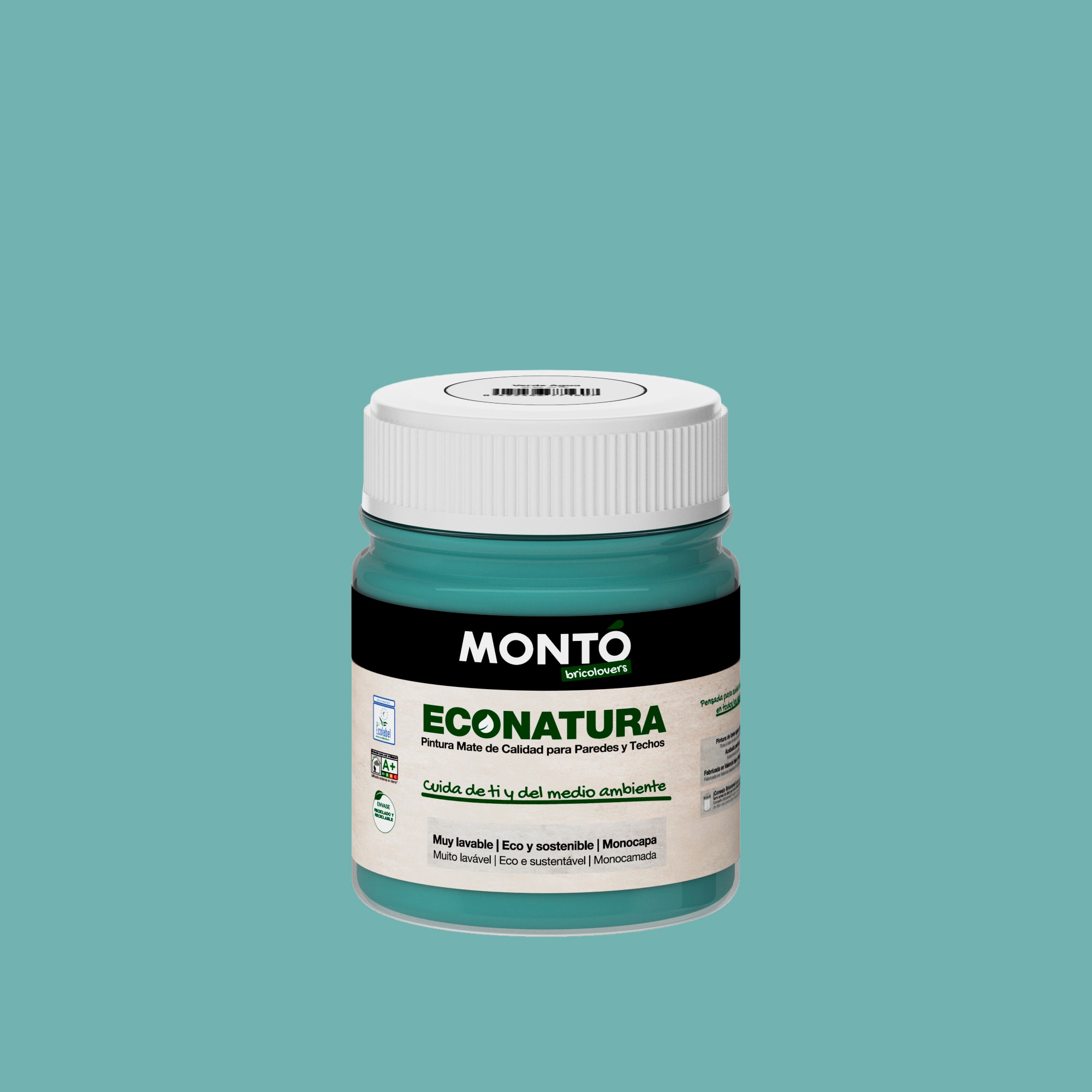 Test pintura plástica Montó Econatura 60 ml Verde agua 1