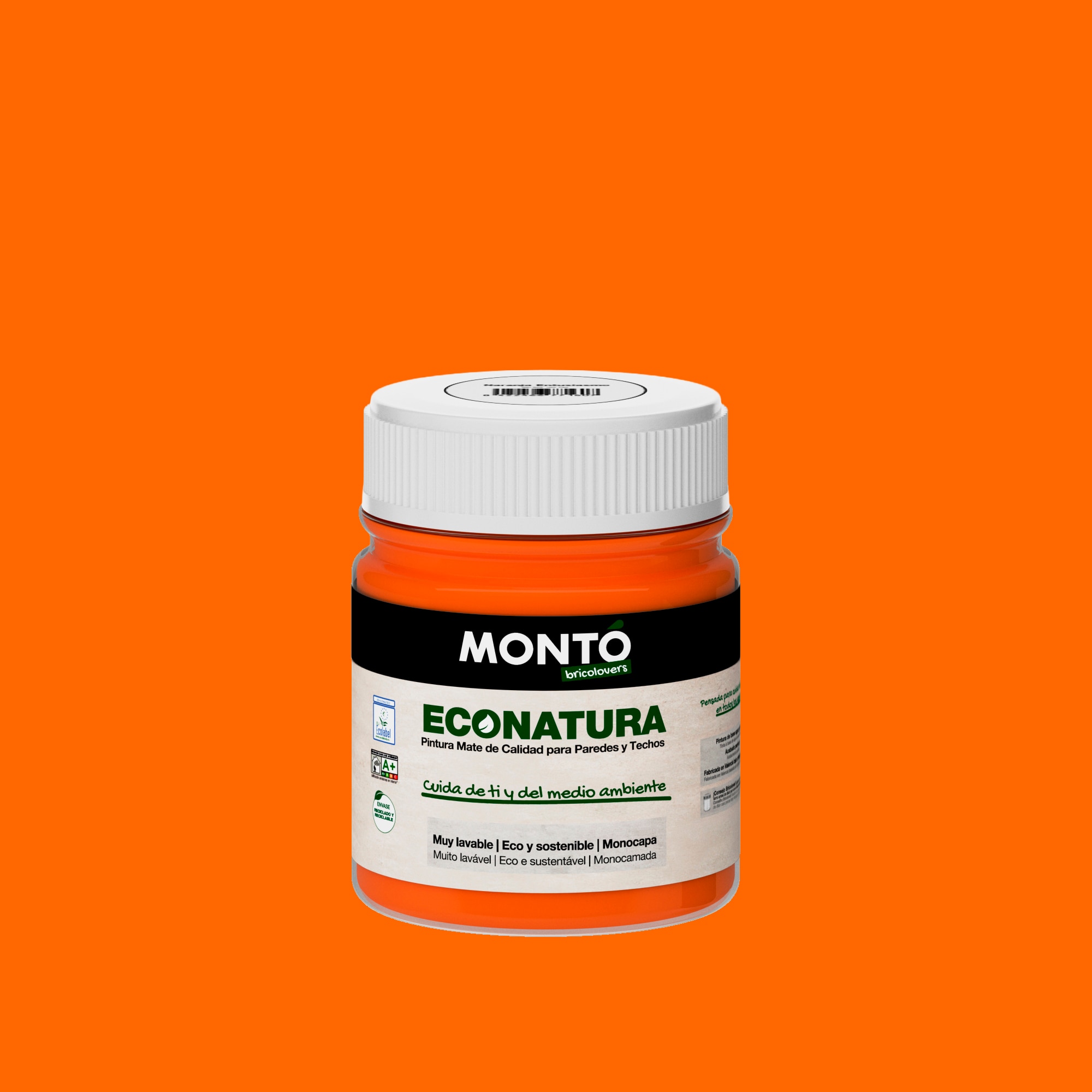 Test pintura plástica Montó Econatura 60 ml Naranja entusiasmo 1