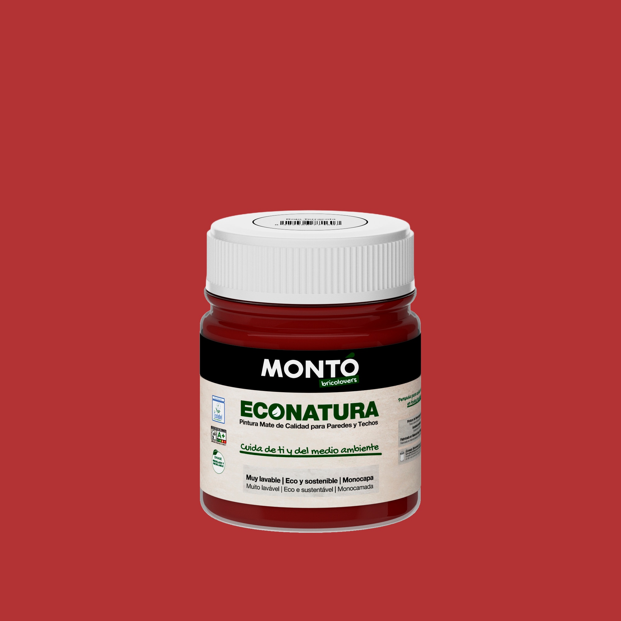 Test pintura mural color Econatura Rojo Terracota 60 ml Terracota-1