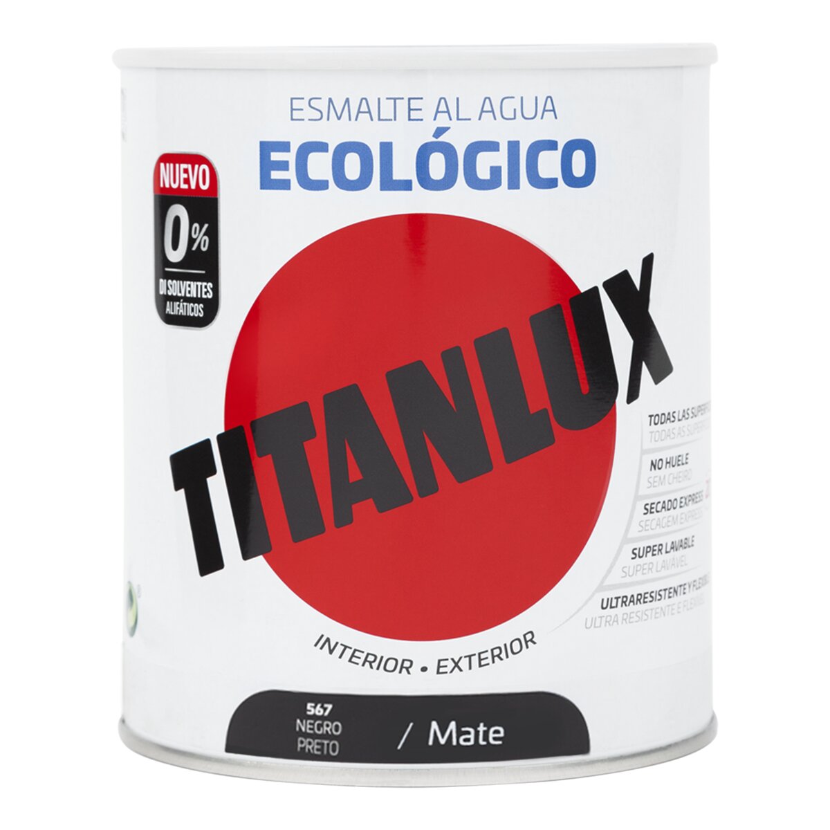 Imagem 0 de Verniz Acrílico à Água Ecológico Mate 750 ml - Preto