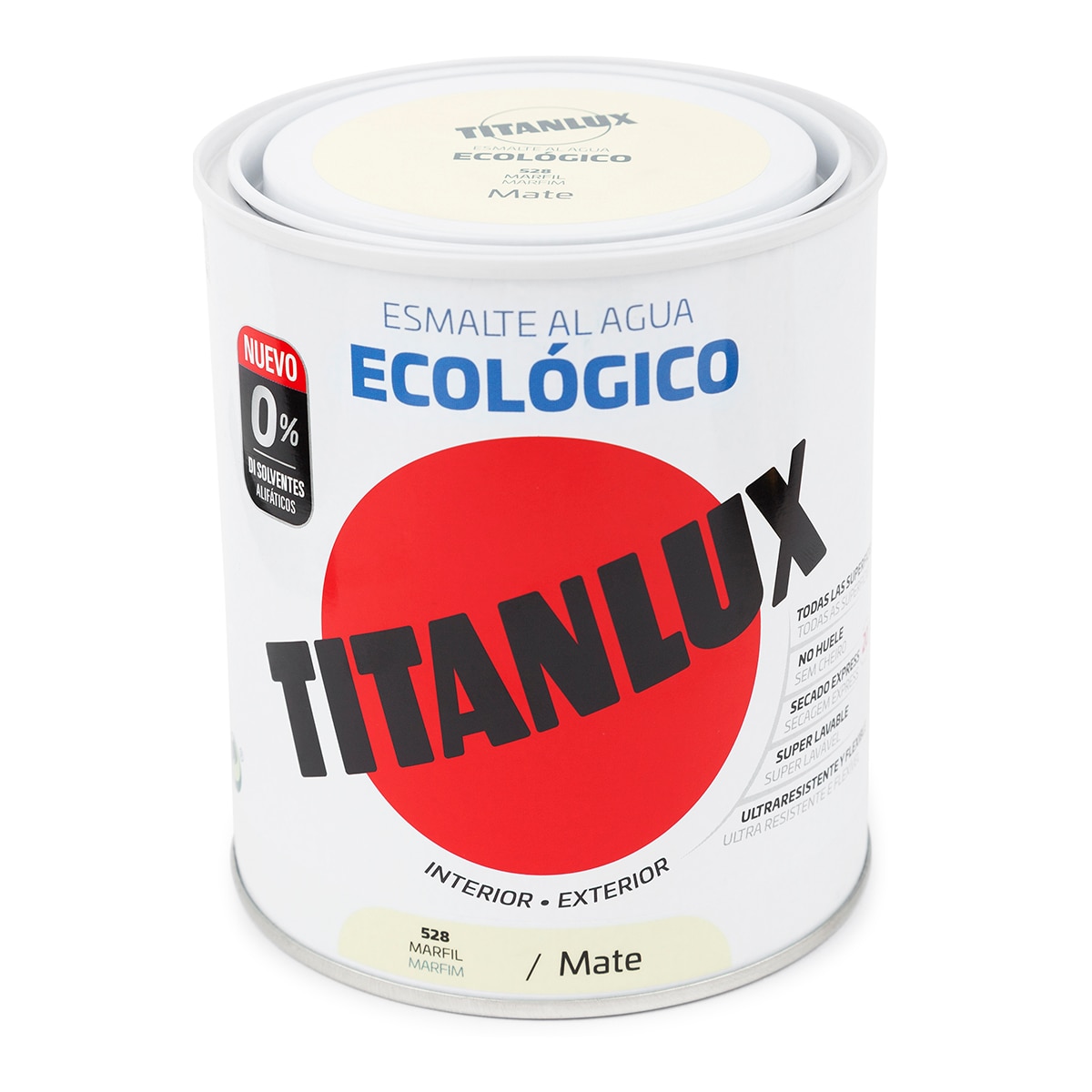 Esmalte Acrílico al Agua Ecológico Mate 750 ml Marfil-1