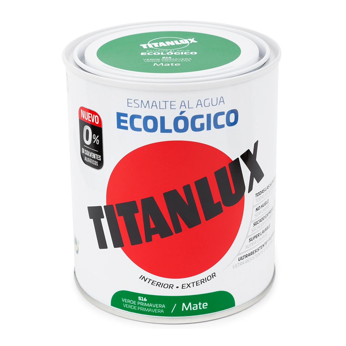 Esmalte Acrílico al Agua Ecológico Mate 750 ml Verde primavera-1
