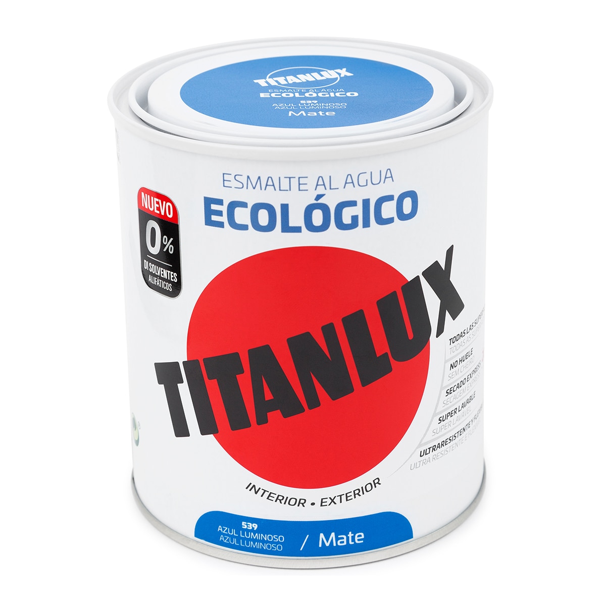Esmalte Acrílico al Agua Ecológico Mate 750 ml Azul Luminoso-1
