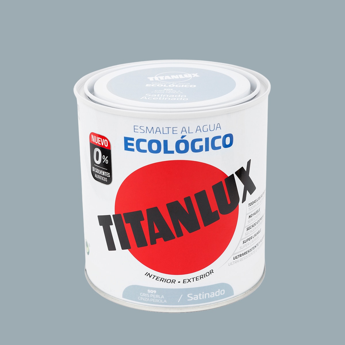 Esmalte Acrílico Aquoso Multissuperfícies 250 ml Cinzento-pérola-2