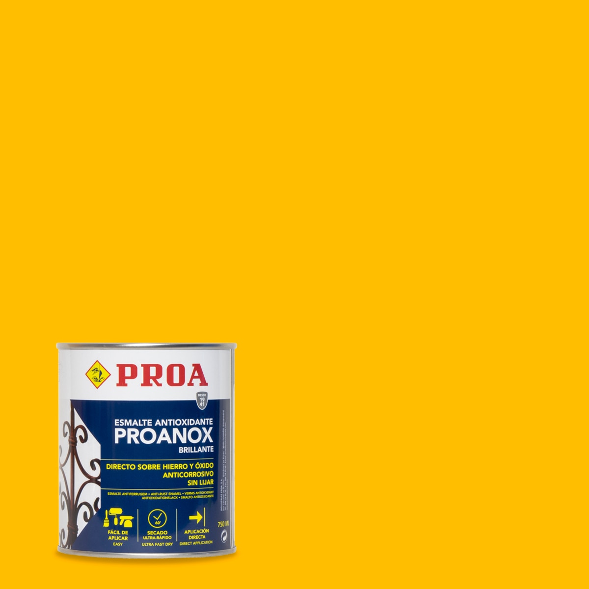 Esmalte Antioxidante Directo Proanox Satinado 250 ml Amarillo-2