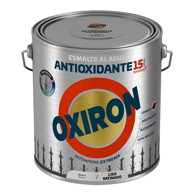 Imagen 0 de Esmalte antioxidante al agua liso satinado blanco 2,5l