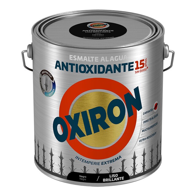 Imagen 0 de Esmalte antioxidante al agua liso brillante negro 2,5l