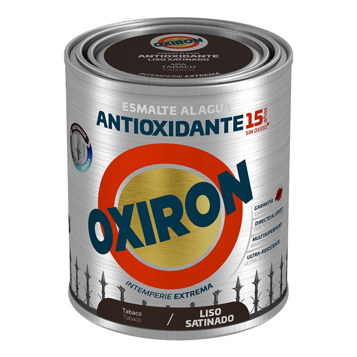 Imagen 0 de Esmalte antioxidante al agua liso satinado tabaco 0,75l