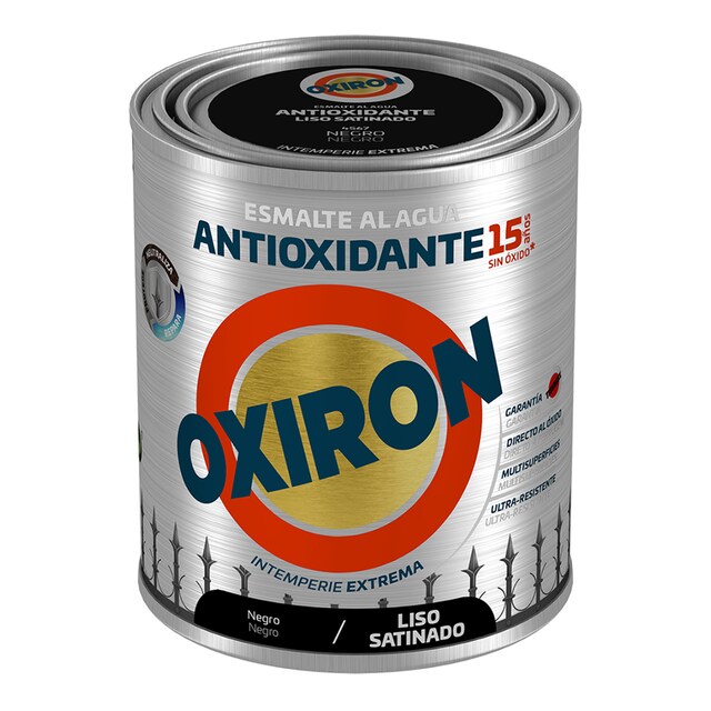 Imagen 0 de Esmalte antioxidante al agua liso satinado negro 0,75l