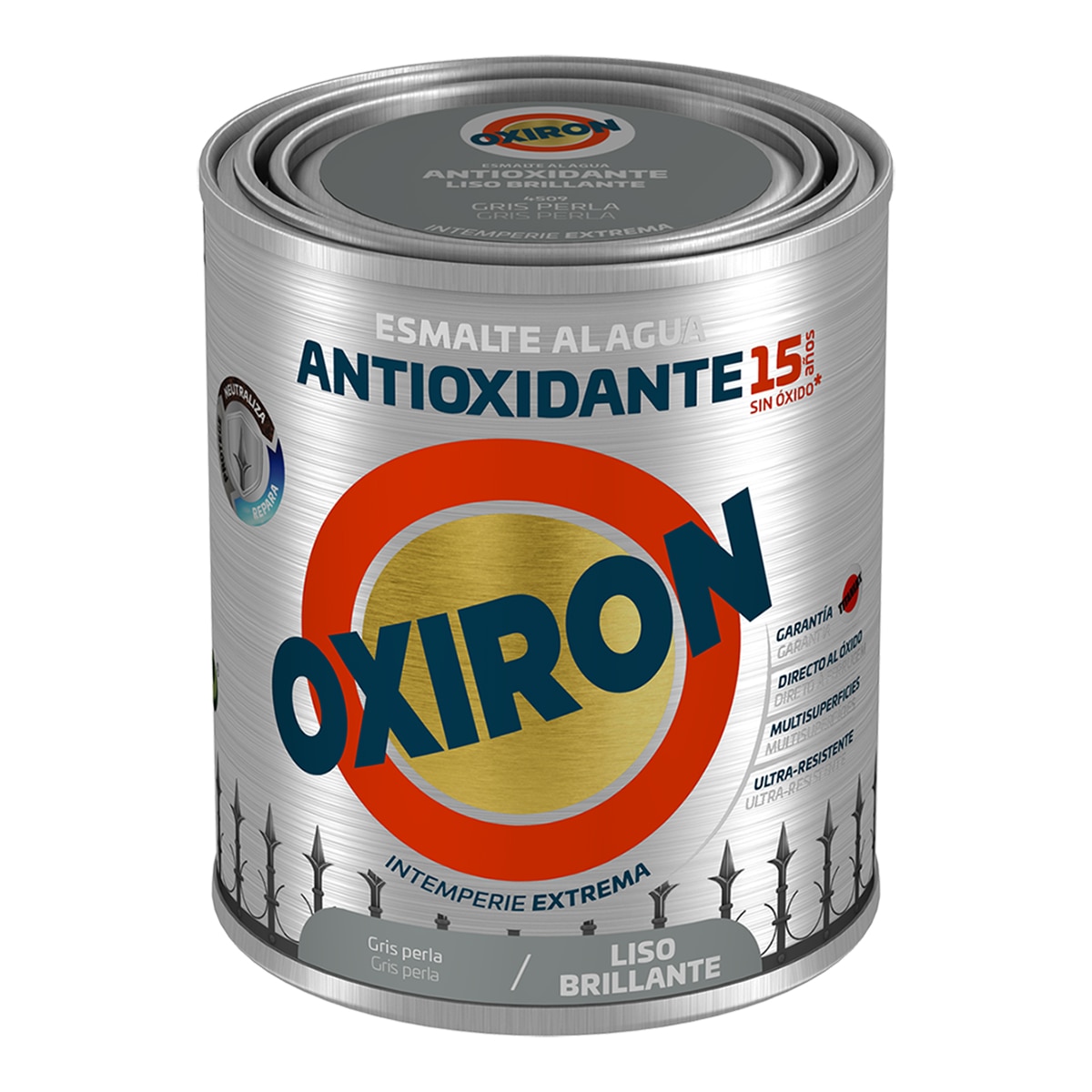 Imagen 0 de Esmalte antioxidante al agua liso brillante gris perla 0,75l