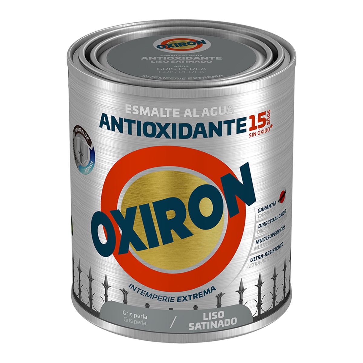 Imagen 0 de Esmalte antioxidante al agua liso satinado gris perla 0,75l