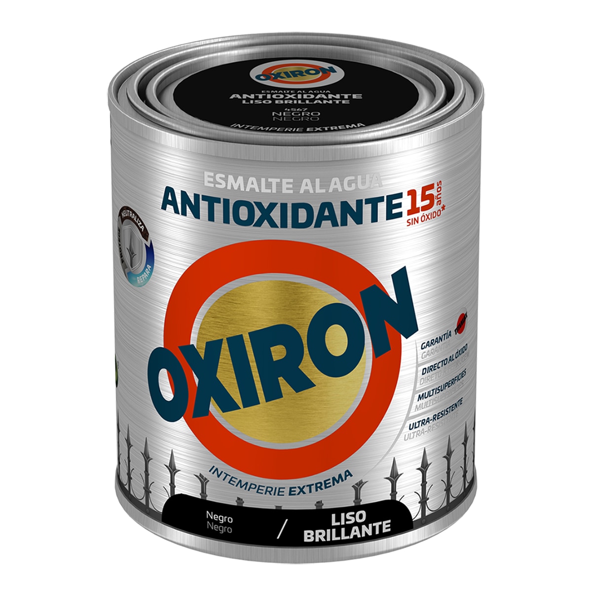 Imagen 0 de Esmalte antioxidante al agua liso brillante negro 0,75l