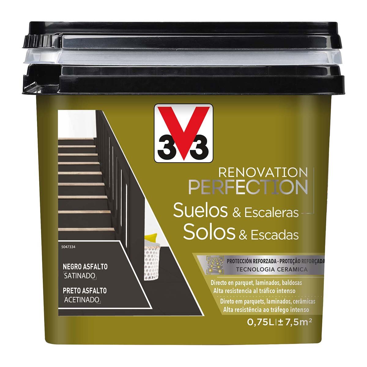 Esmalte Renovación Suelos y Escaleras Renovation Perfection 750 ml Negro-1