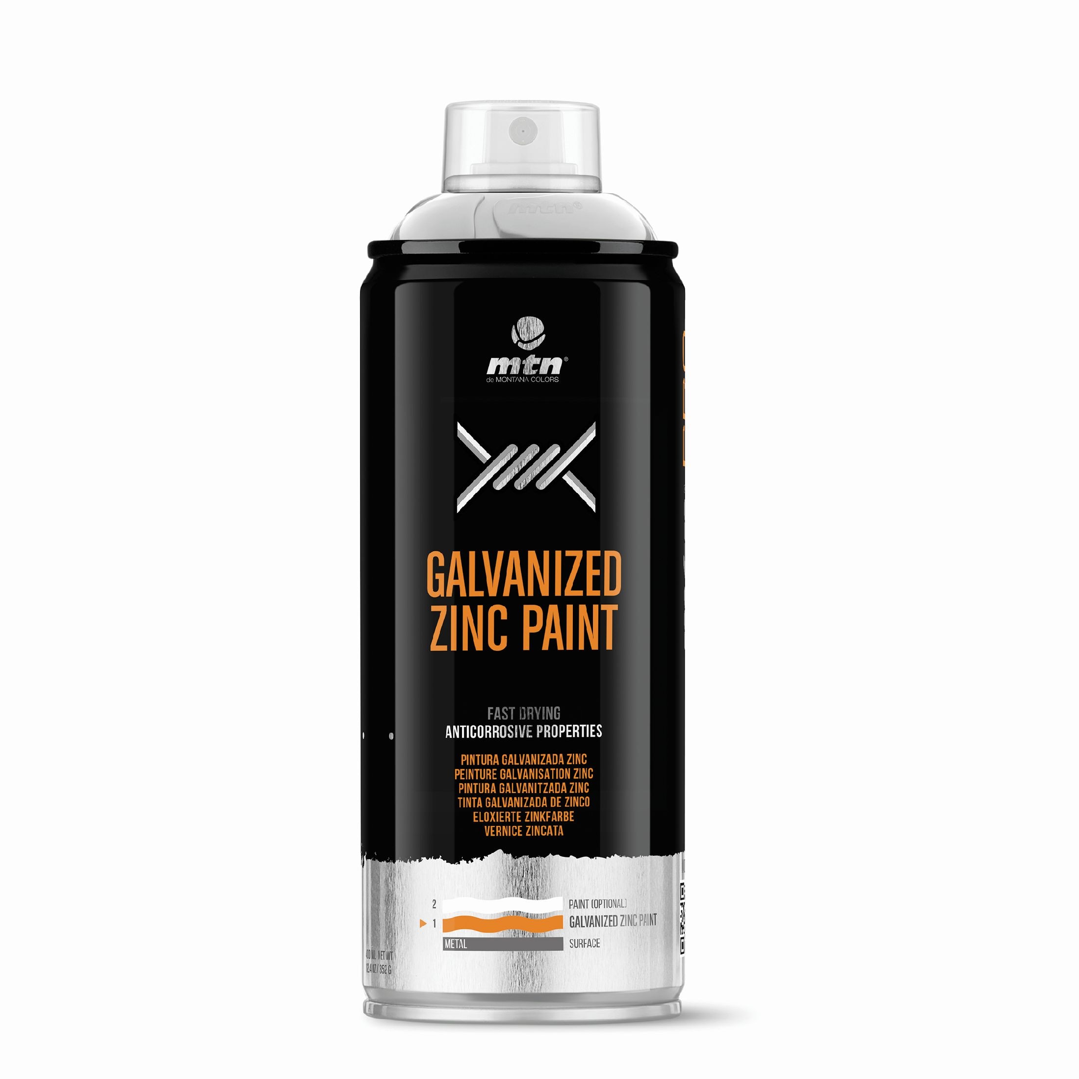 Imagen 0 de Spray Pintura Galvanizada Zinc Brillante 400 ml