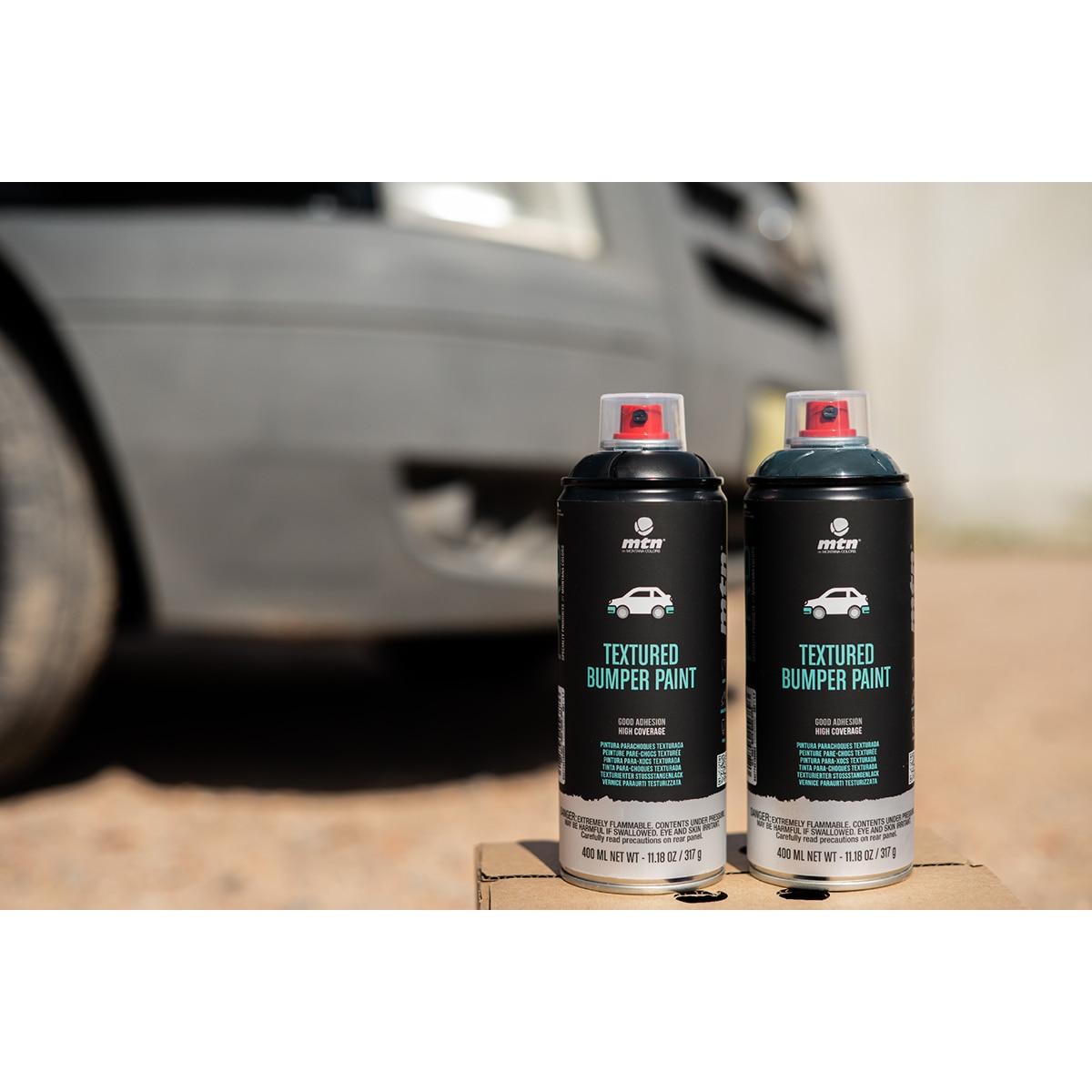 Spray Pintura Parachoques Texturada 400 ml Negro-3