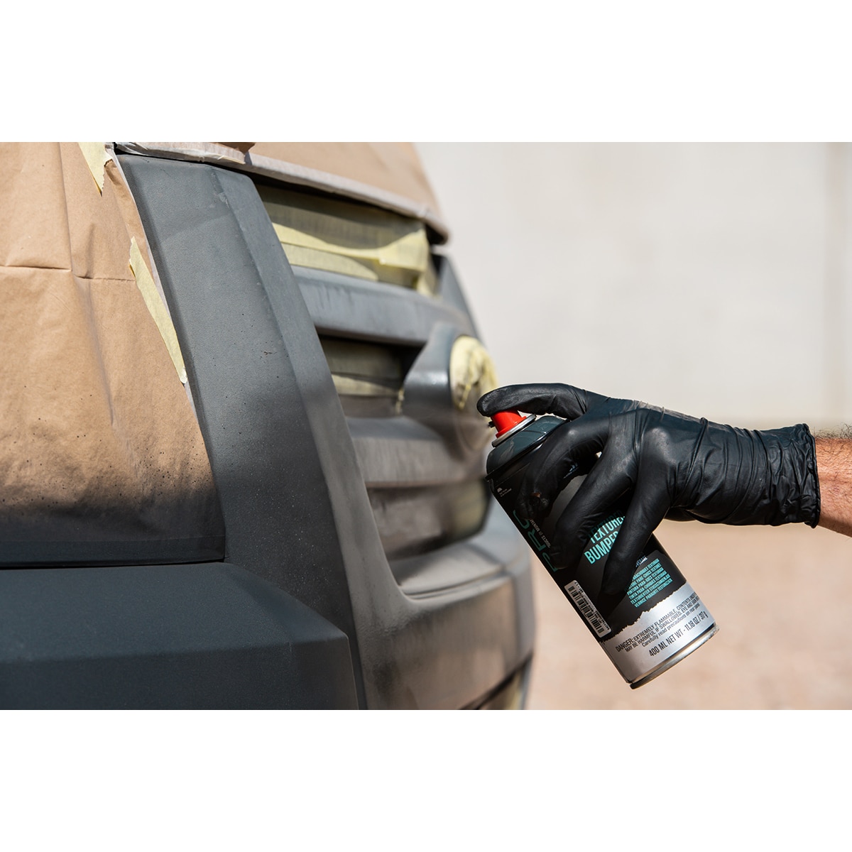 Spray Pintura Parachoques Texturada 400 ml Negro-4
