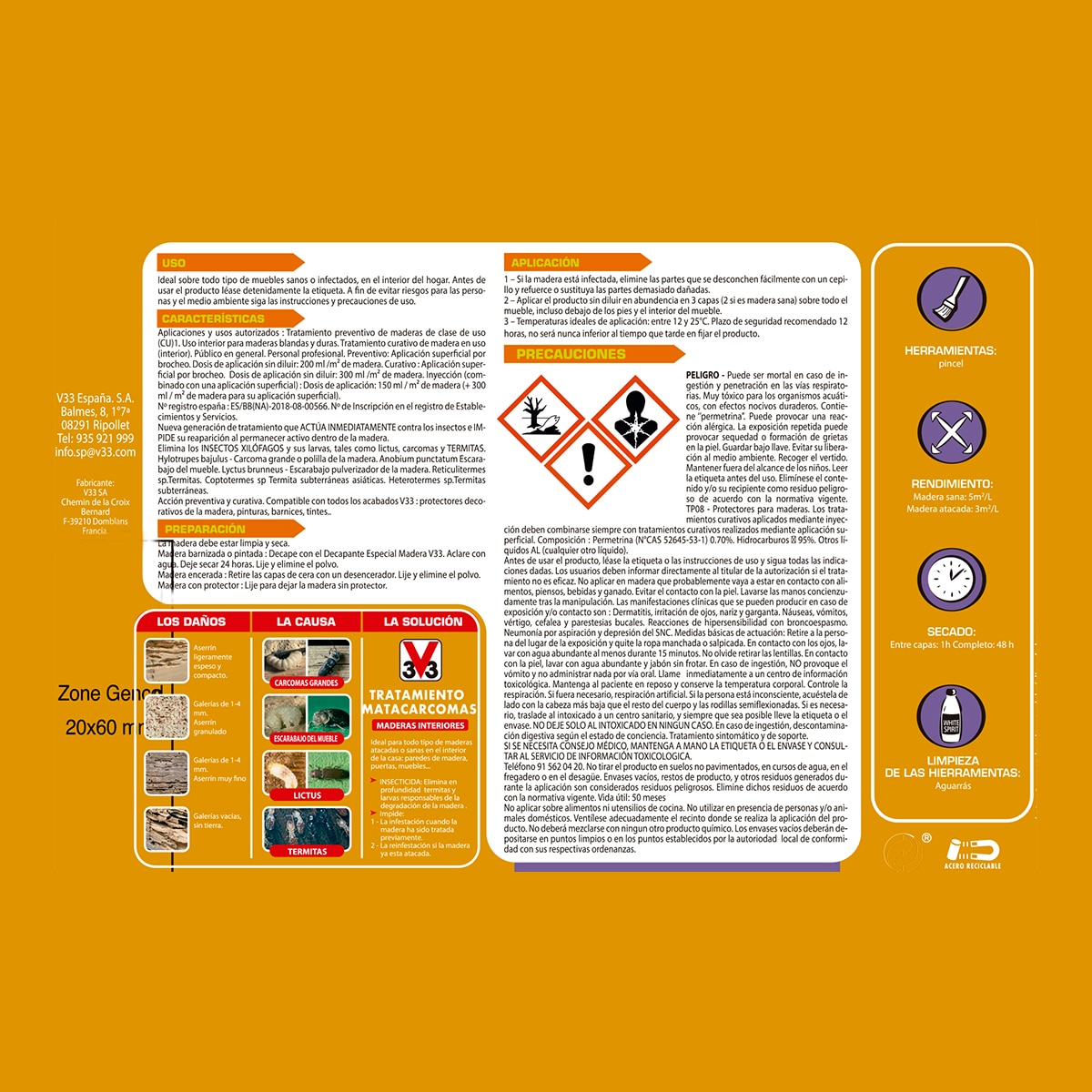 Tratamento para Matar Larvas e Térmites - 750 ml Incolor-3