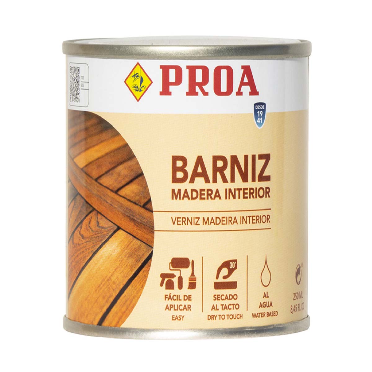 Barniz al Agua Madera Interior Satinado 750 ml Roble-1