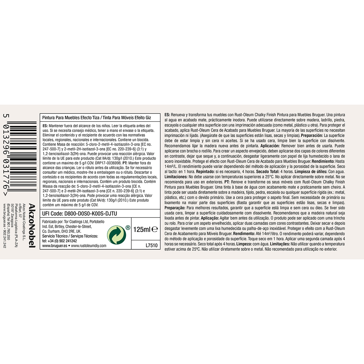 Pintura Efecto Tiza Chalky para Muebles 125 ml Antracita-3