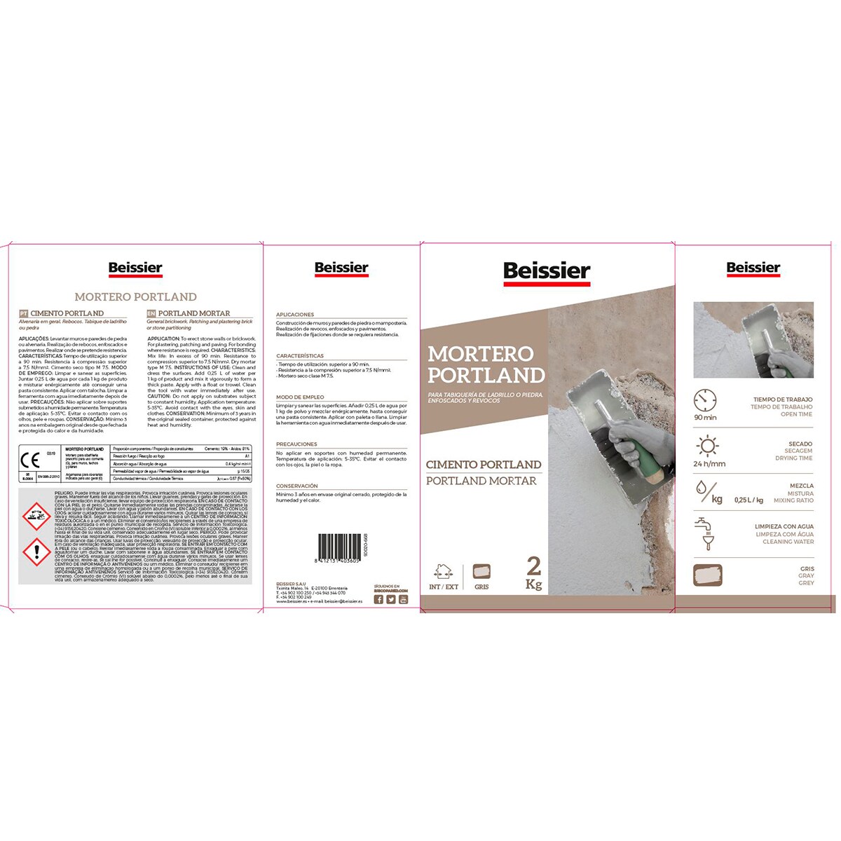 Argamassa Portland - 2 kg Cinzento-2