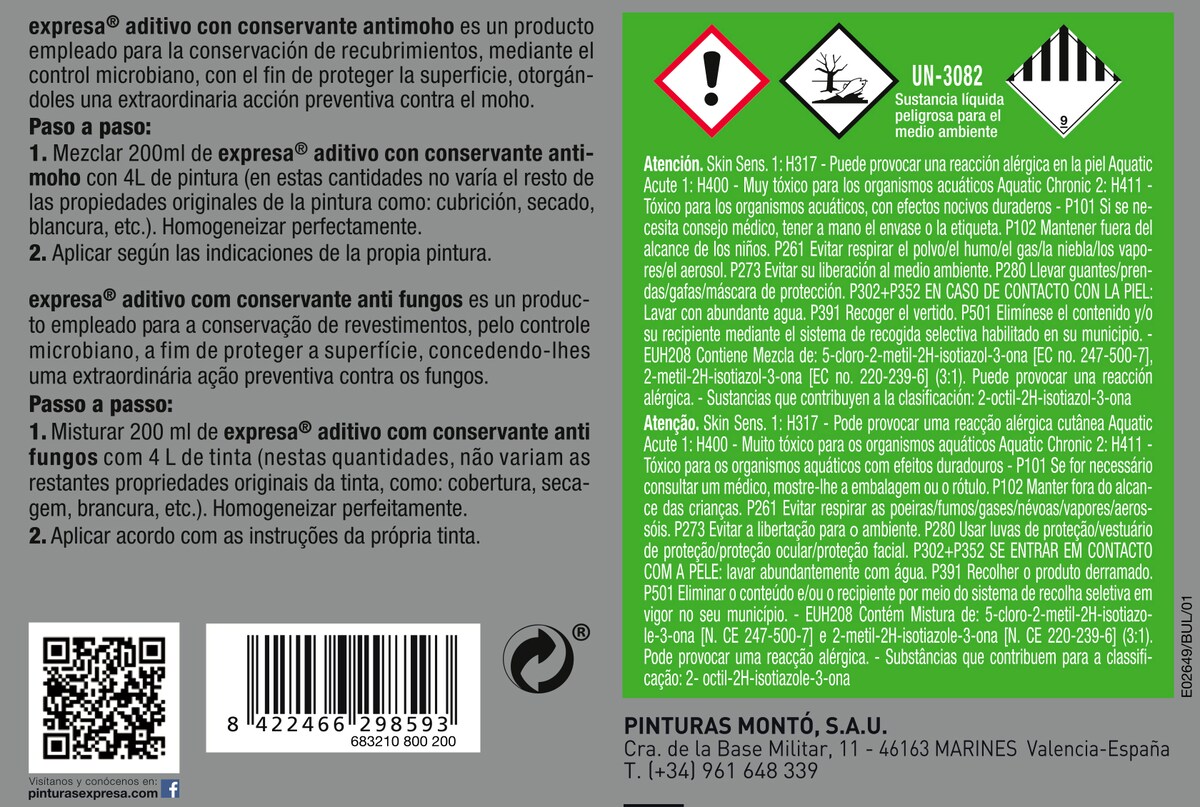 Aditivo con Conservantes Antimoho 200 ml Blanco-3