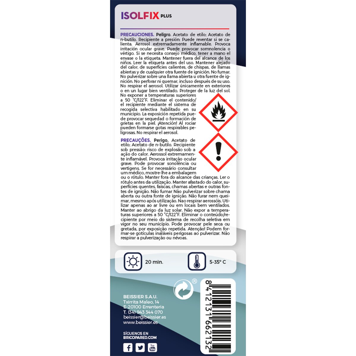 Spray Pintura Cubremanchas Isolfix Plus 400 ml Blanco-2
