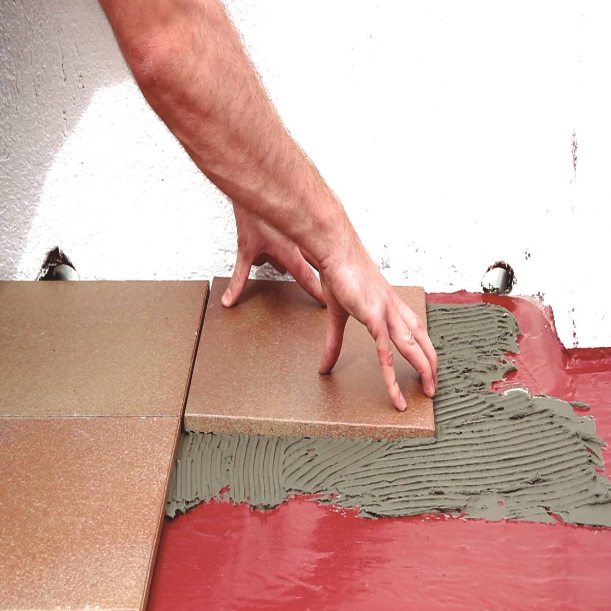 Revestimiento Caucho Acrílico con Fibras Rojo-5