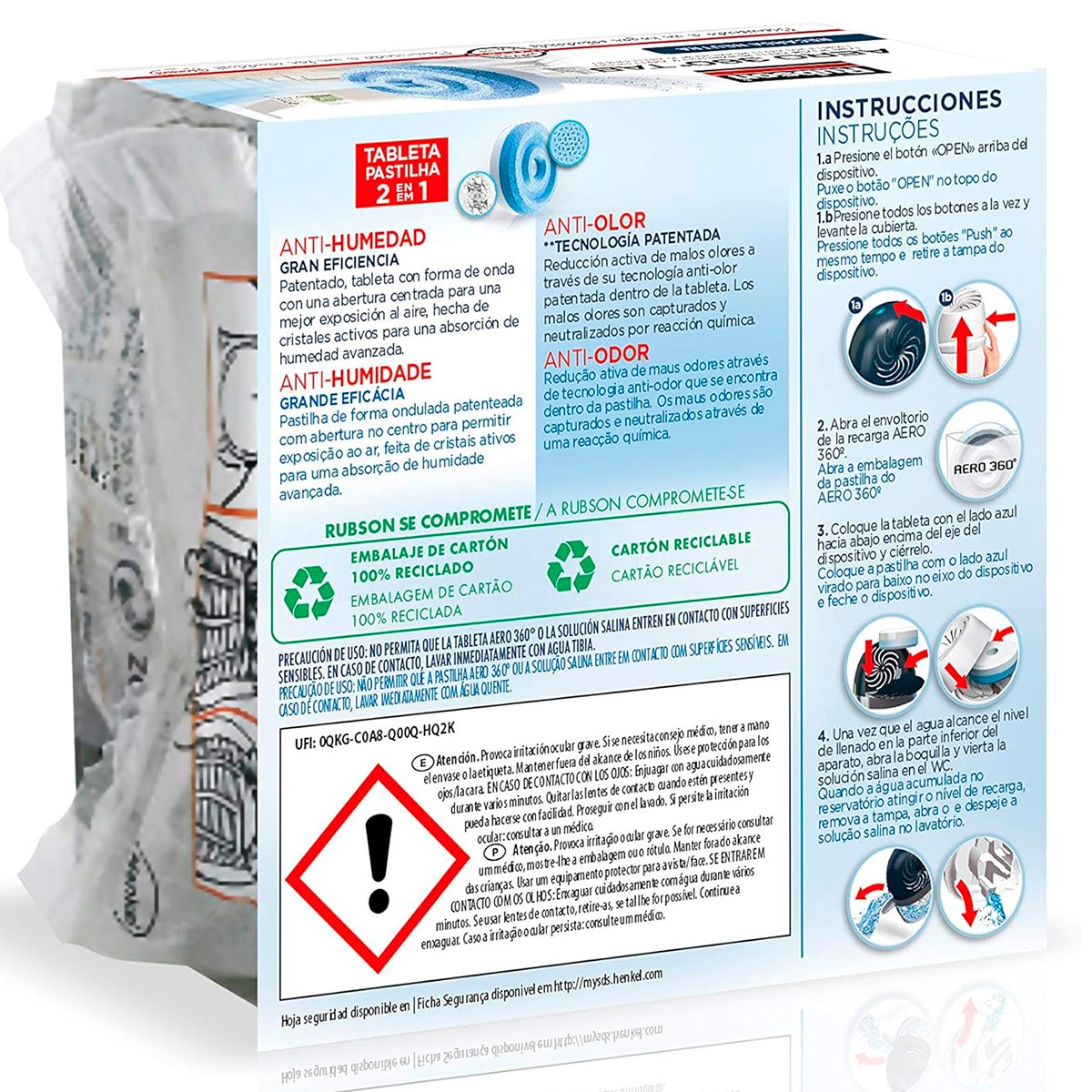 Set 3 Tabletas Inodoras Recambio Deshumidificador Aero 360º 3