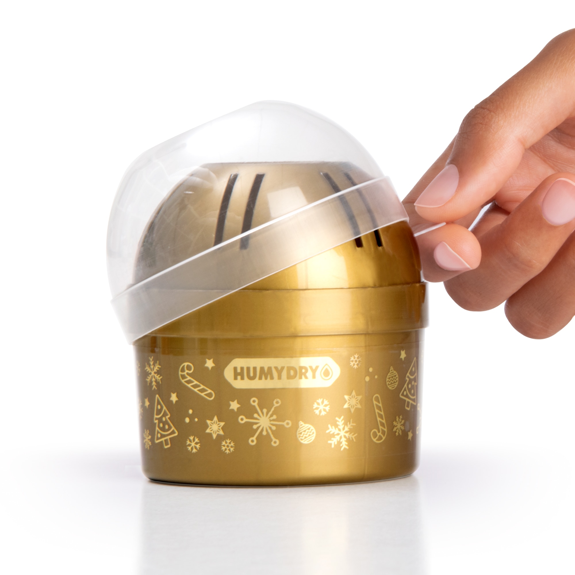 HUMYDRY display MINI 75gr. Mini Navidad ambientador/antihumedad vanila cookie Dorado-3