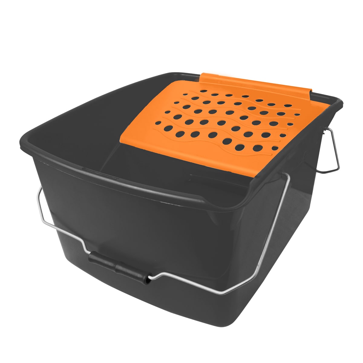 Balde de Plástico com Grelha Premium com Tampa - 16 L Laranja / Azul-1