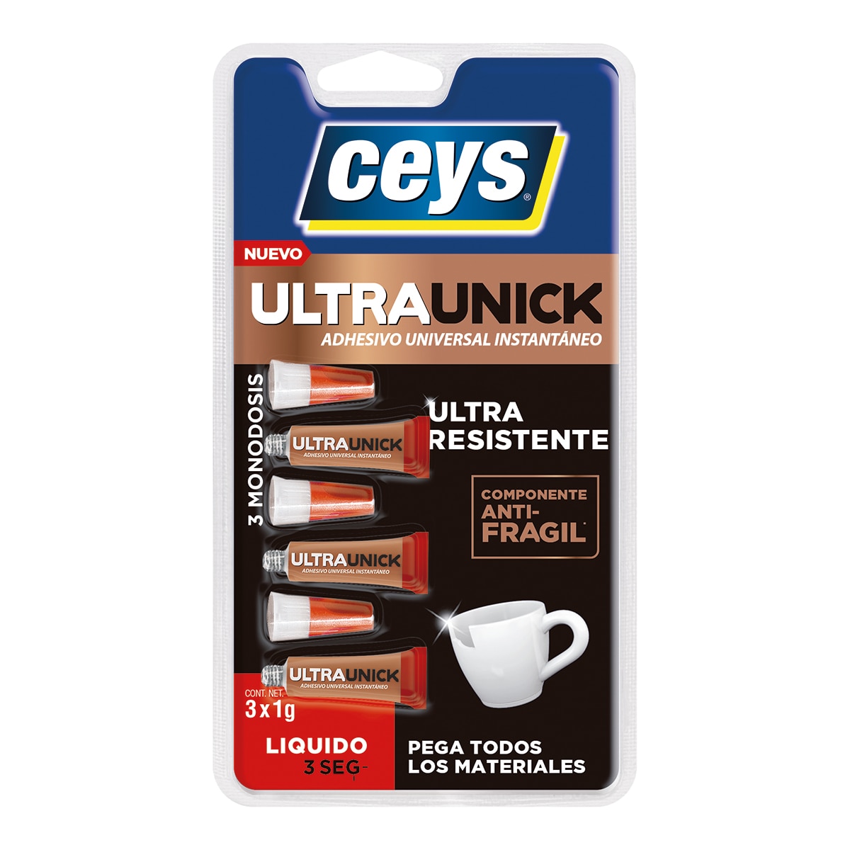 Imagen 0 de Pegamento SuperUnick Poder Inmediato Monodosis 3 x 1 g