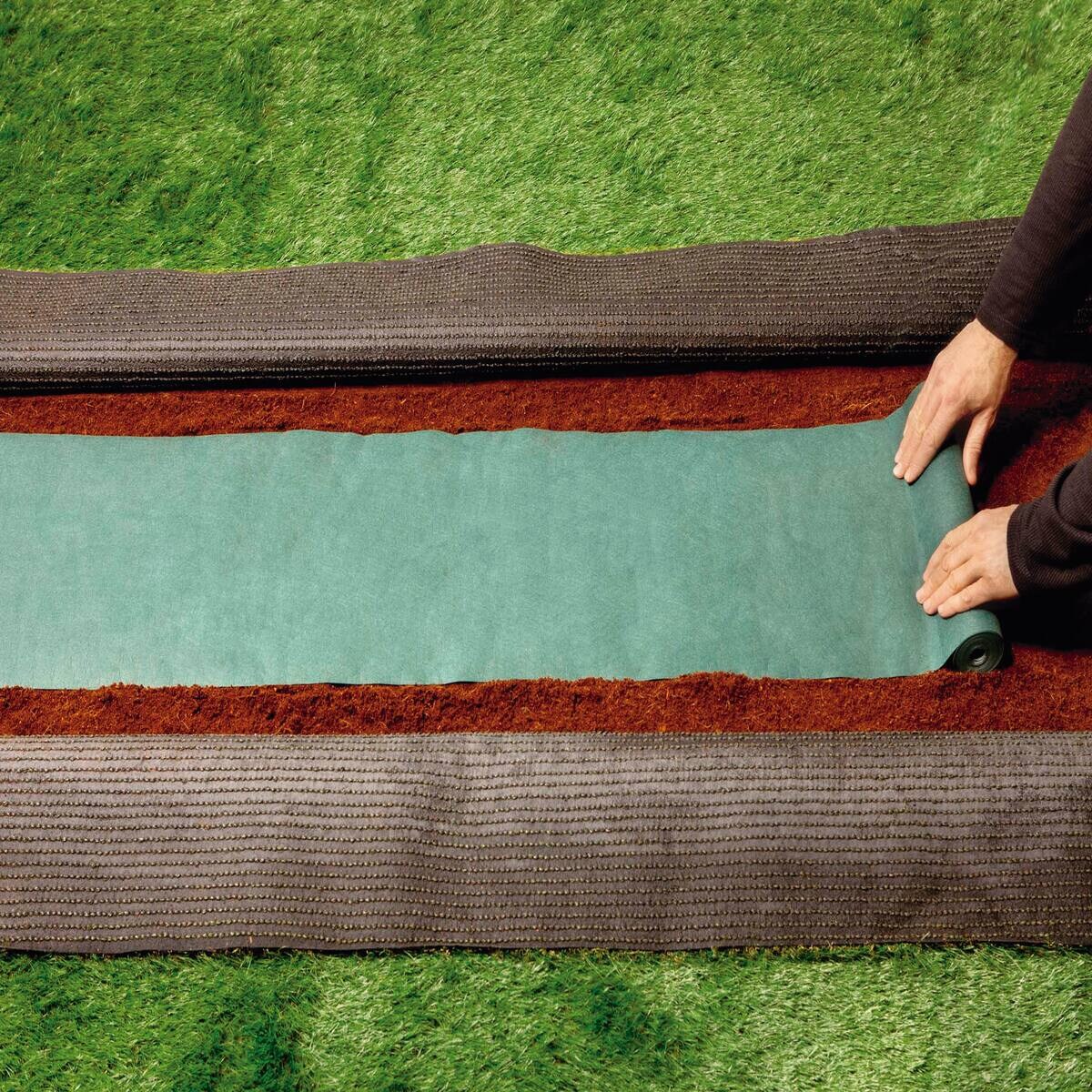 Banda Unión Césped Artificial 30 cm x 10 m Verde-3