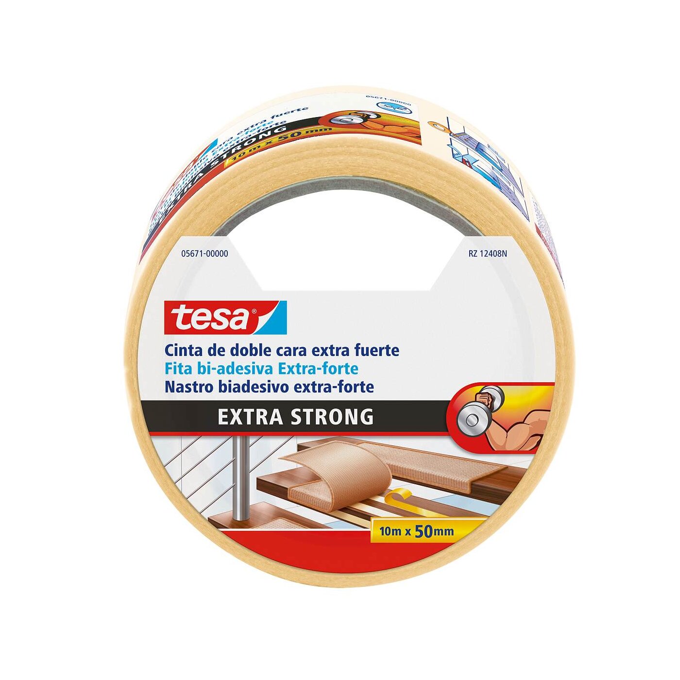 Imagen 0 de Cinta Adhesiva Doble Cara Moquetas Extra Fuerte