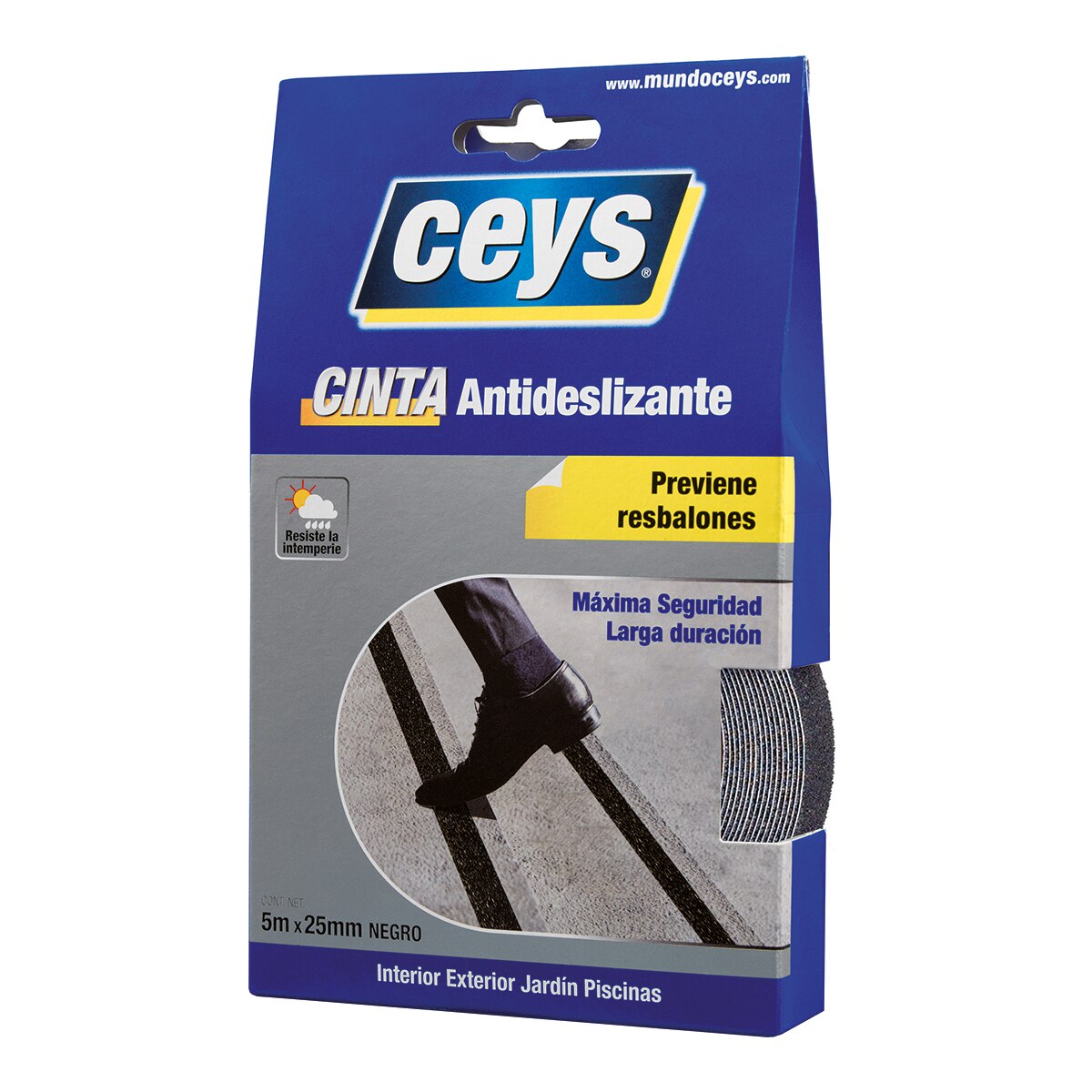 Cinta Antideslizante Autoadhesiva 5 m Negro-1