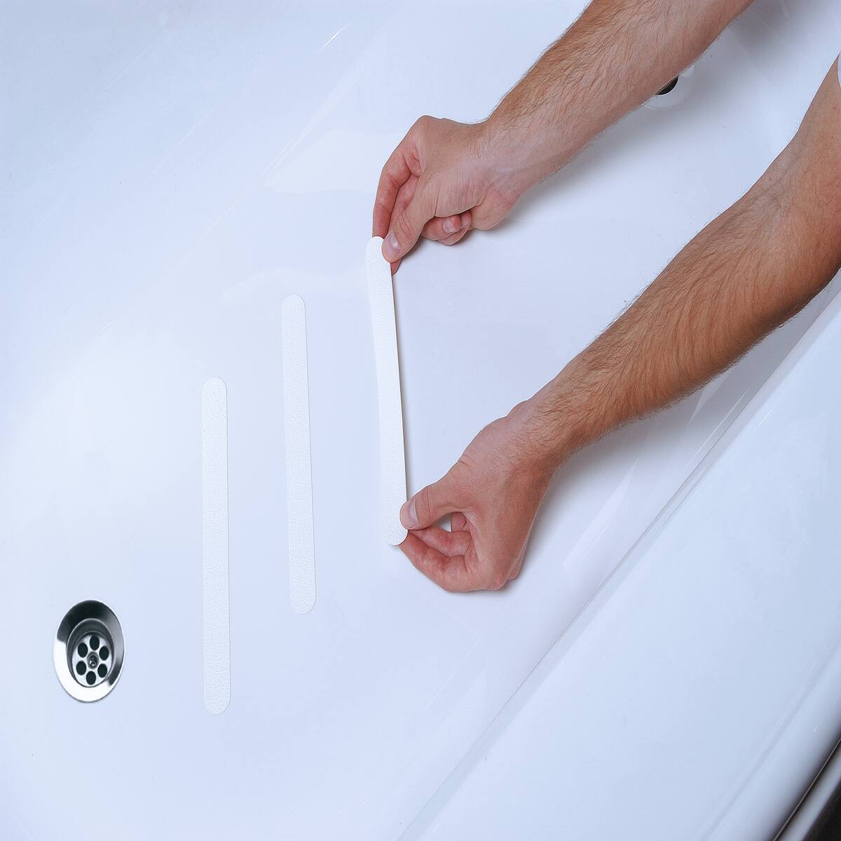 Tiras Antideslizantes Baños y Duchas Tackceys - 8 Uds Blanco-2