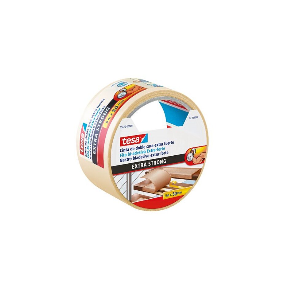 Cinta Adhesiva Doble Cara Moquetas Extra Fuerte Beige-1