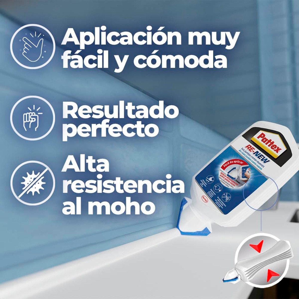 Sellador Juntas Baños Pattex Renew 80 ml Blanco-4