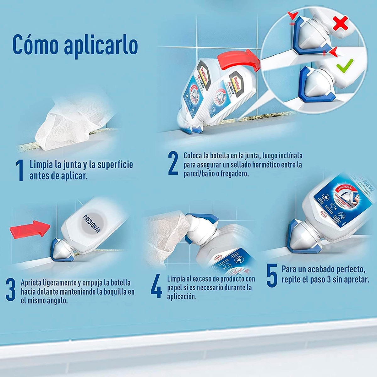 Sellador Juntas Baños Pattex Renew 80 ml Blanco-5