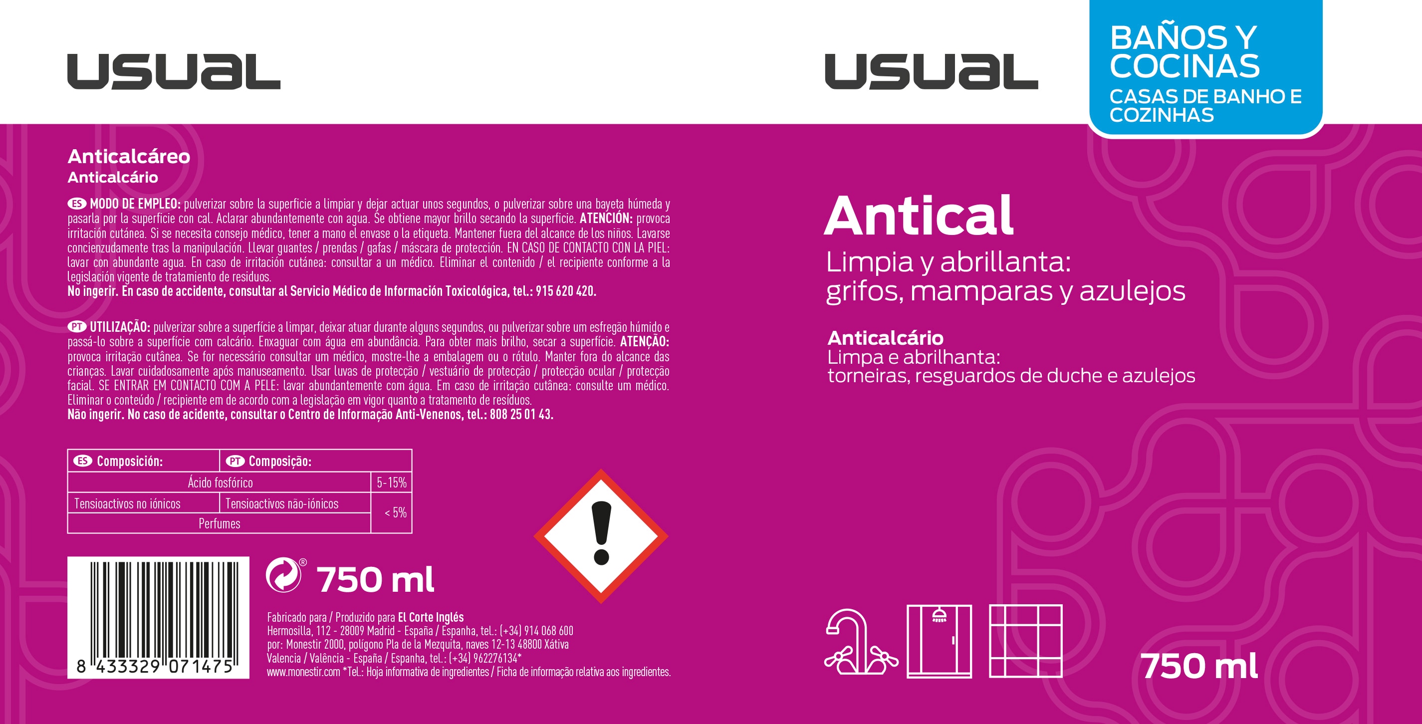 Limpiador Antical 750 ml Incoloro-2