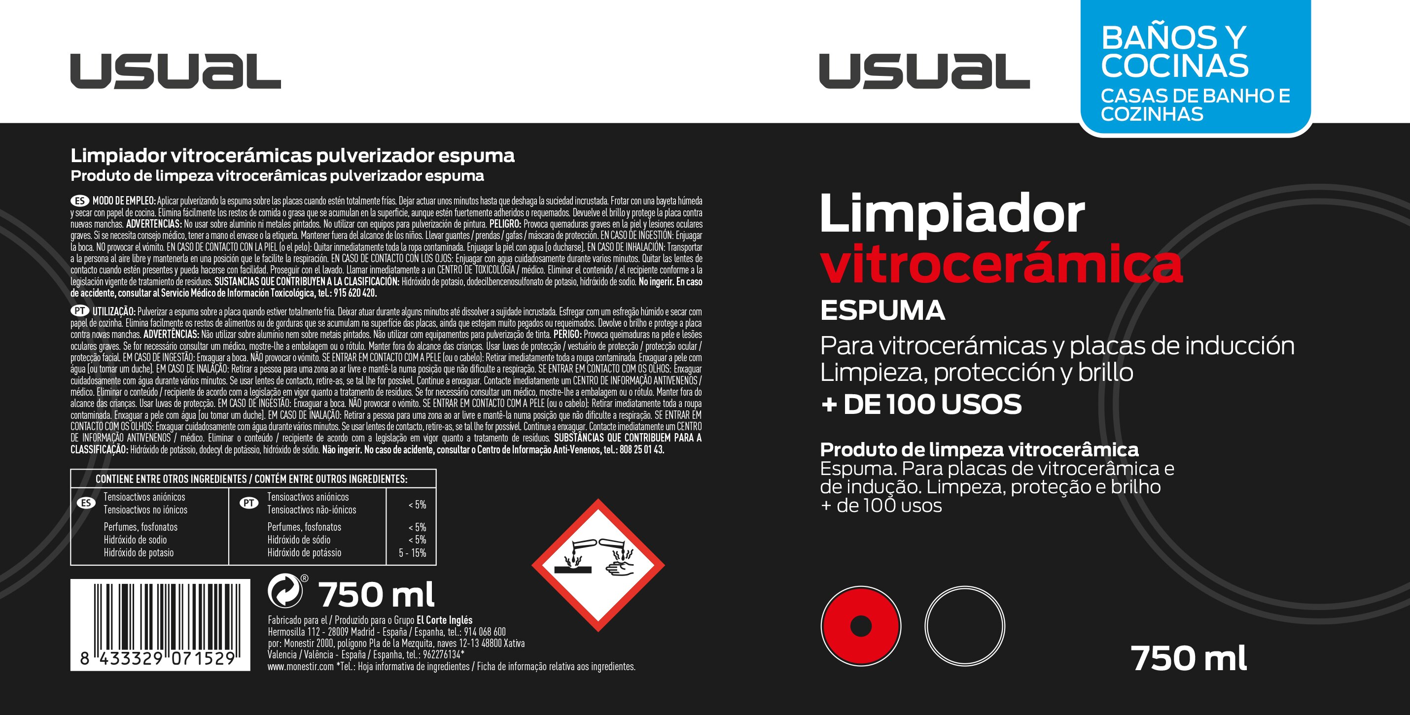 Limpiador Vitrocerámicas 750 ml Incoloro-2